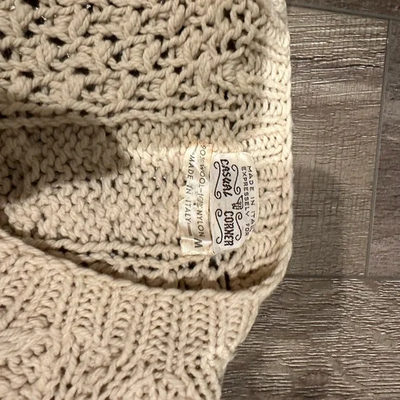 Vintage Wool Cable Knit bobble Fisherman Cardigan Sweater Made in Italy - Picture 6 of 10